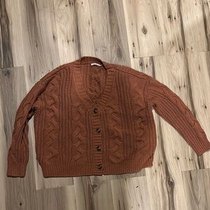 Cable Knit Button-Up Cardigan